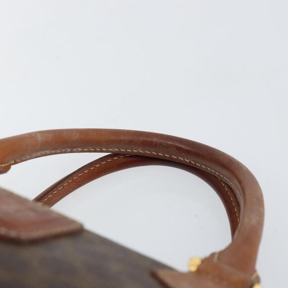 CELINE Macadam Canvas Hand Bag Pvc Leather Brown Gold - Picture 8 of 13